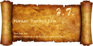 Hanus Tertullia névjegykártya